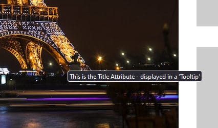 Image title attribute tooltip