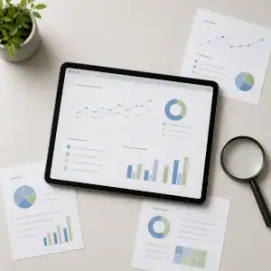 Clear analytics reporting on a tablet screen - reliably know what's working for your website
