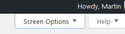 Screen Options Menu