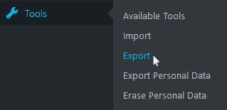 WordPress Export